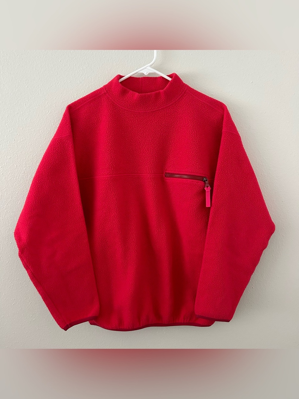 Vintage United Colors of Benetton Fleece Pullover Size S Mock Neck Made in Italy